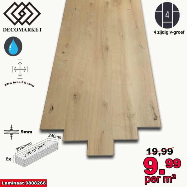Laminaat 9mm 9808266 Lang & Breed palletvoordeel 14.50m²